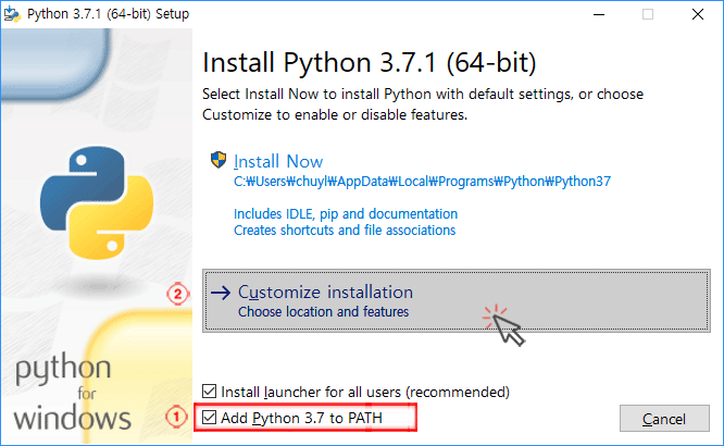 Install python 3.7.1